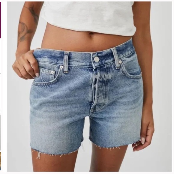 We The Free Pants - NWT Free People We The Free Ivy Mid Rise Short Size 25 San Andreas Blue